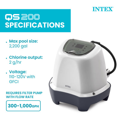 Intex 26661EG Krystal Clear Pool Small and Sleek Saltwater System (For Parts)