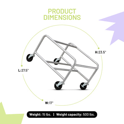 Safco Sled Base Cart for Stackable Chairs, Cart Only, 500 lb Capacity, Silver