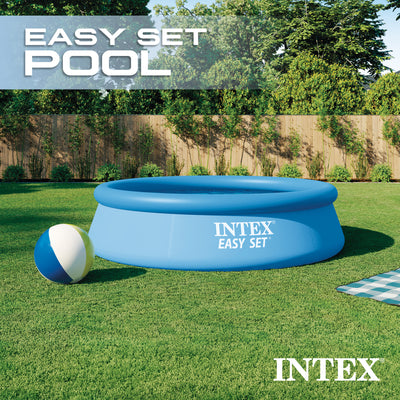 Intex Easy Set 10ft x 30in Above Ground Inflatable Round Swimming (Open Box)
