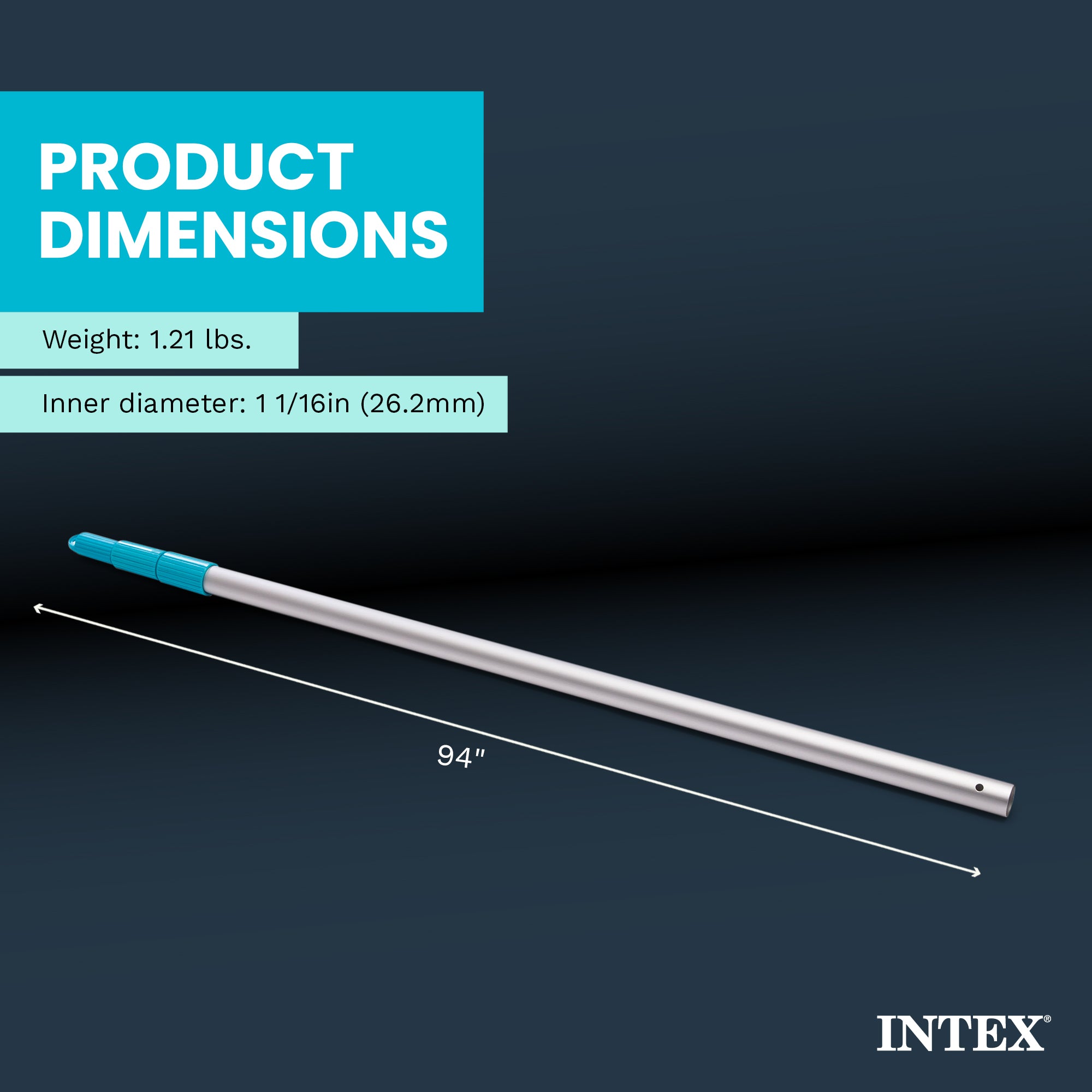 Intex 29054E 94 Inch Telescoping Swimming Pool Cleaning Maintenance Pole Shaft