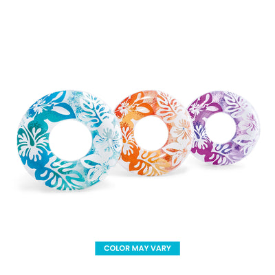Intex 36 Inch Colorful Transparent Inflatable Swimming Pool Single Ring Float
