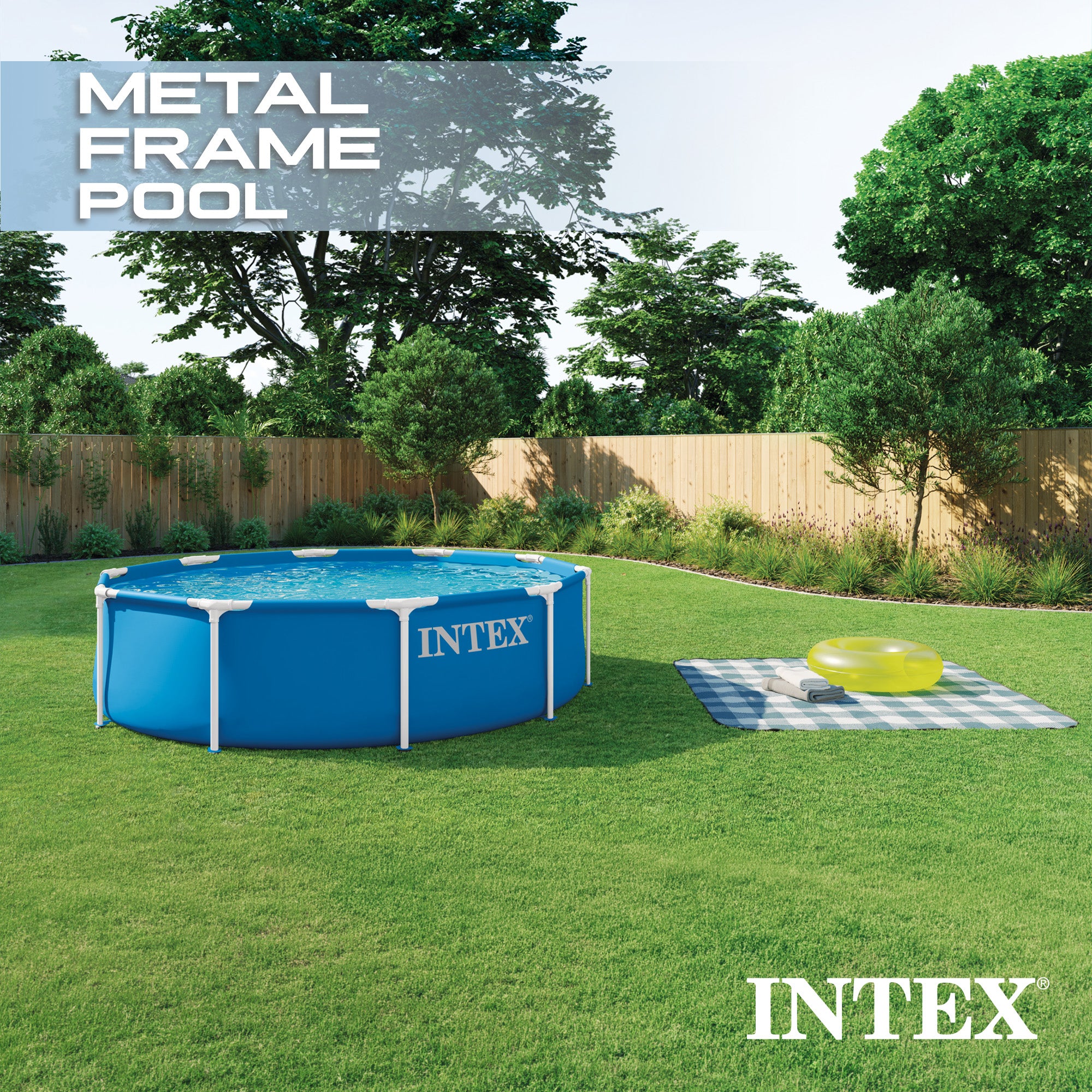 INTEX Metal Frame Above Ground Swimming Pool, Pool Only (Used) - VMInnovations