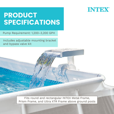 Intex 28090E Above Ground Swimming Pool 3 Colored LED Relaxing Waterfall Cascade