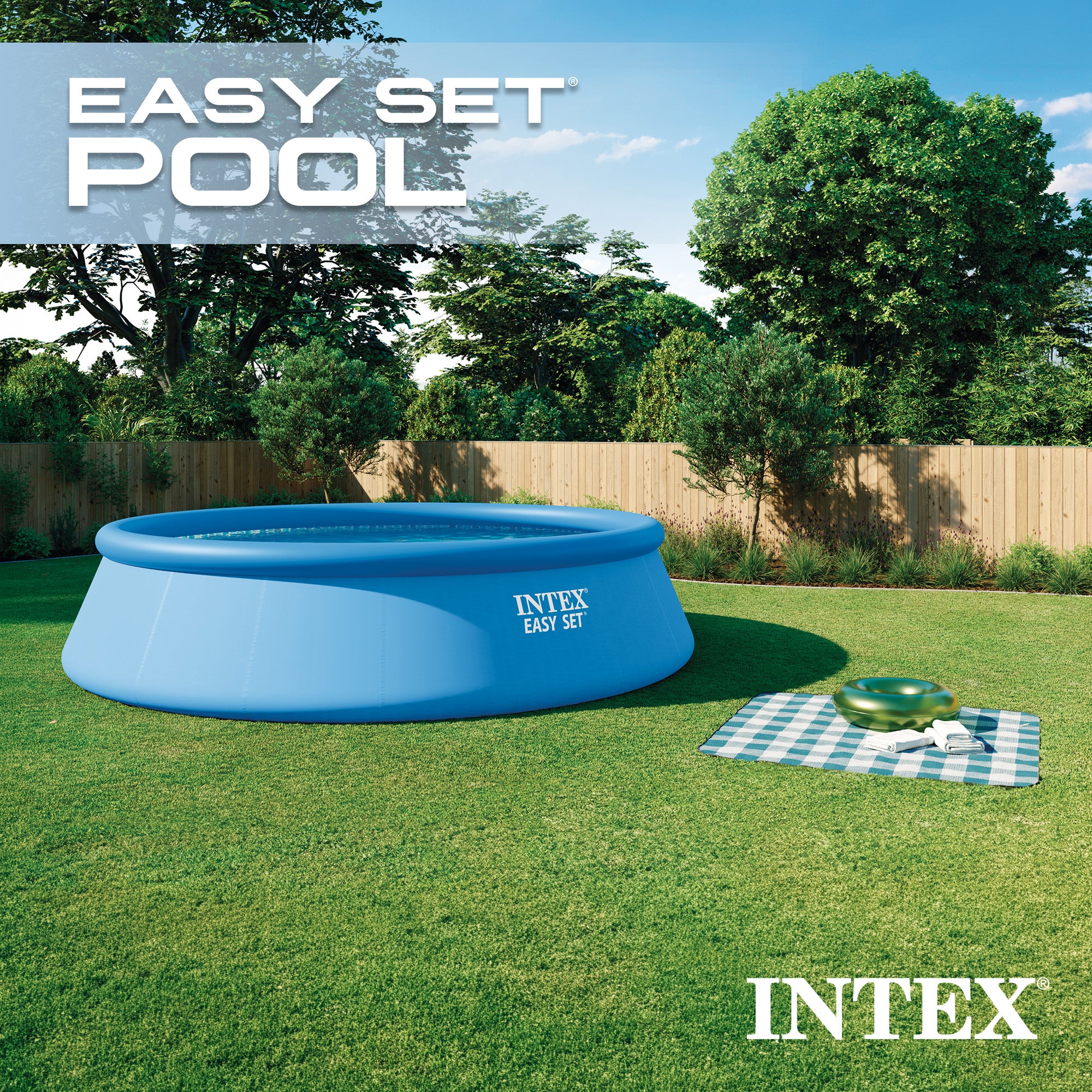 Intex 18' x 48" Inflatable Easy Set Above Ground Pool with Ladder & Pump (Used) - VMInnovations
