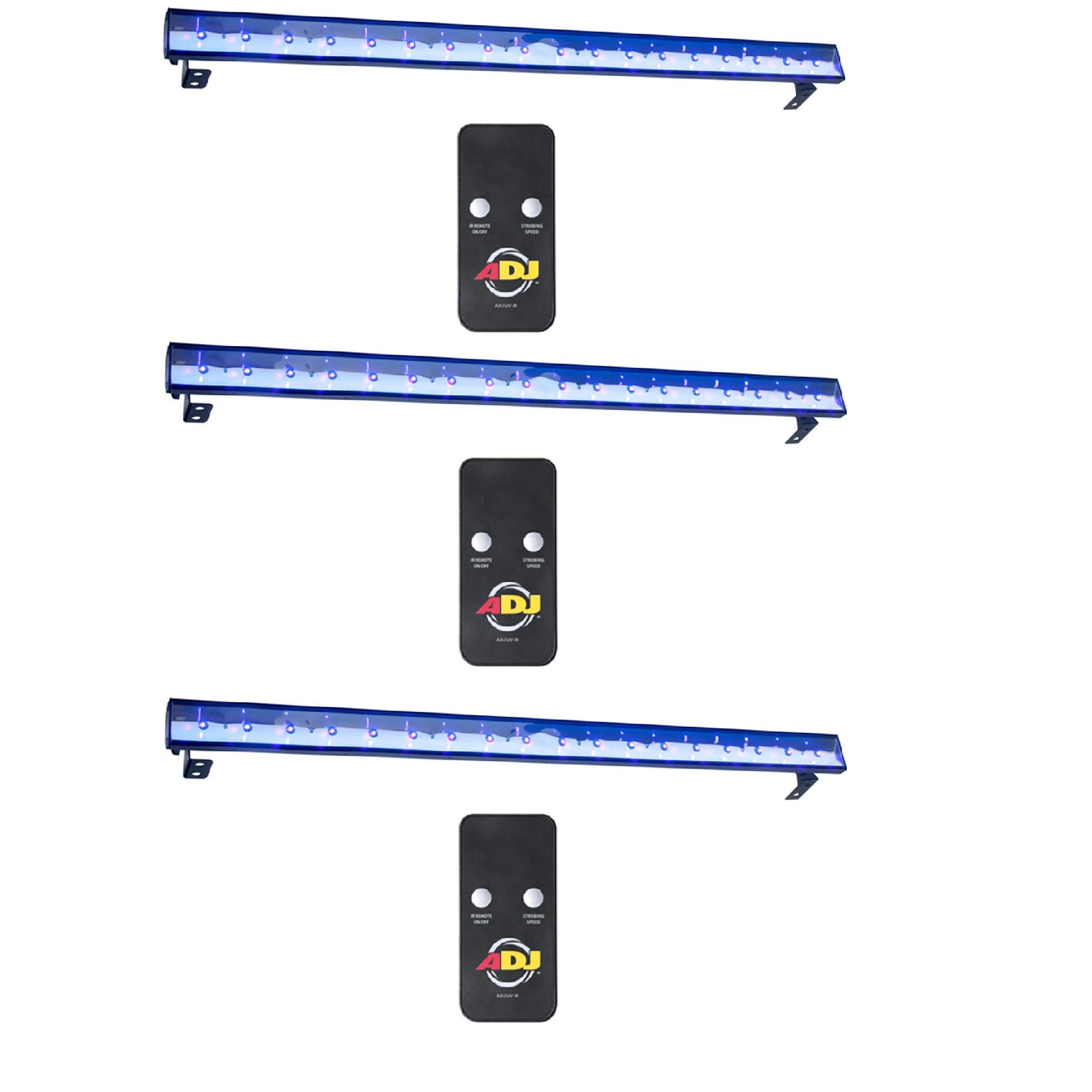 American DJ Eco UV Bar Plus IR Ultraviolet LED Black Light Fixture w/Remote (3) - VMInnovations