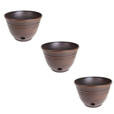 Liberty Garden Banded High Density Resin Hose Holder Pot with Drainage (3 Pack) - VMInnovations