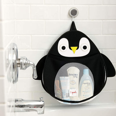 3 Sprouts Baby Hanging Suction Cup Large Bath/Shower Storage Organizer, Penguin