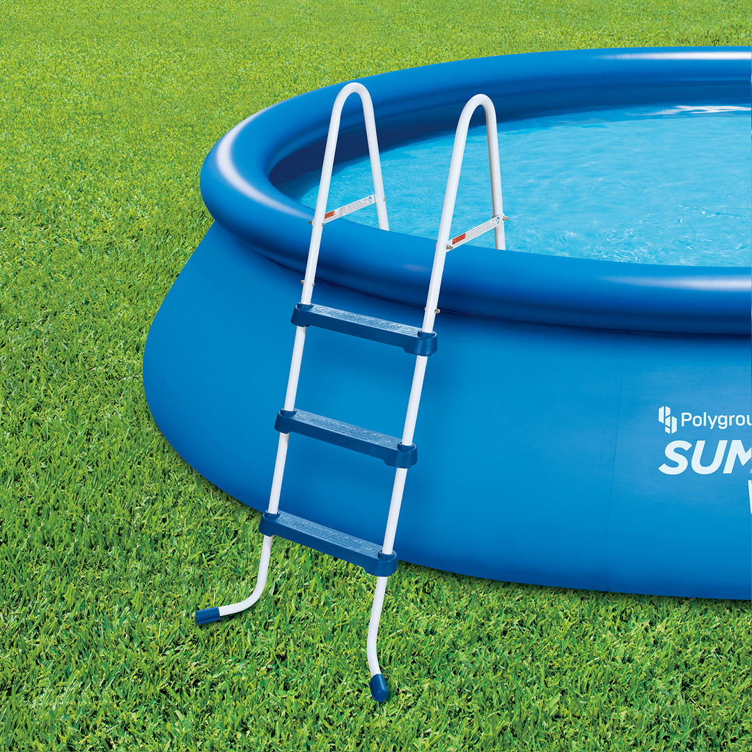 Summer Waves 36 Inch SureStep 3 Step Outdoor Above Ground Pool Ladder (Used)