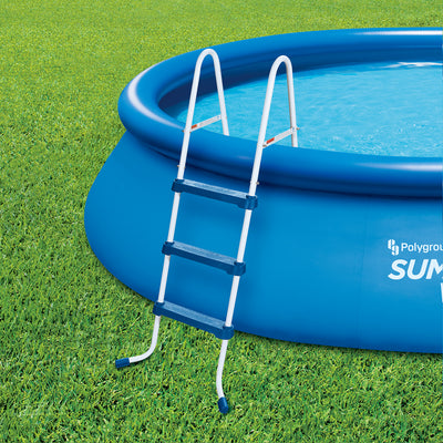 Summer Waves 36 Inch SureStep 3 Step Outdoor Above Ground Swimming Pool Ladder