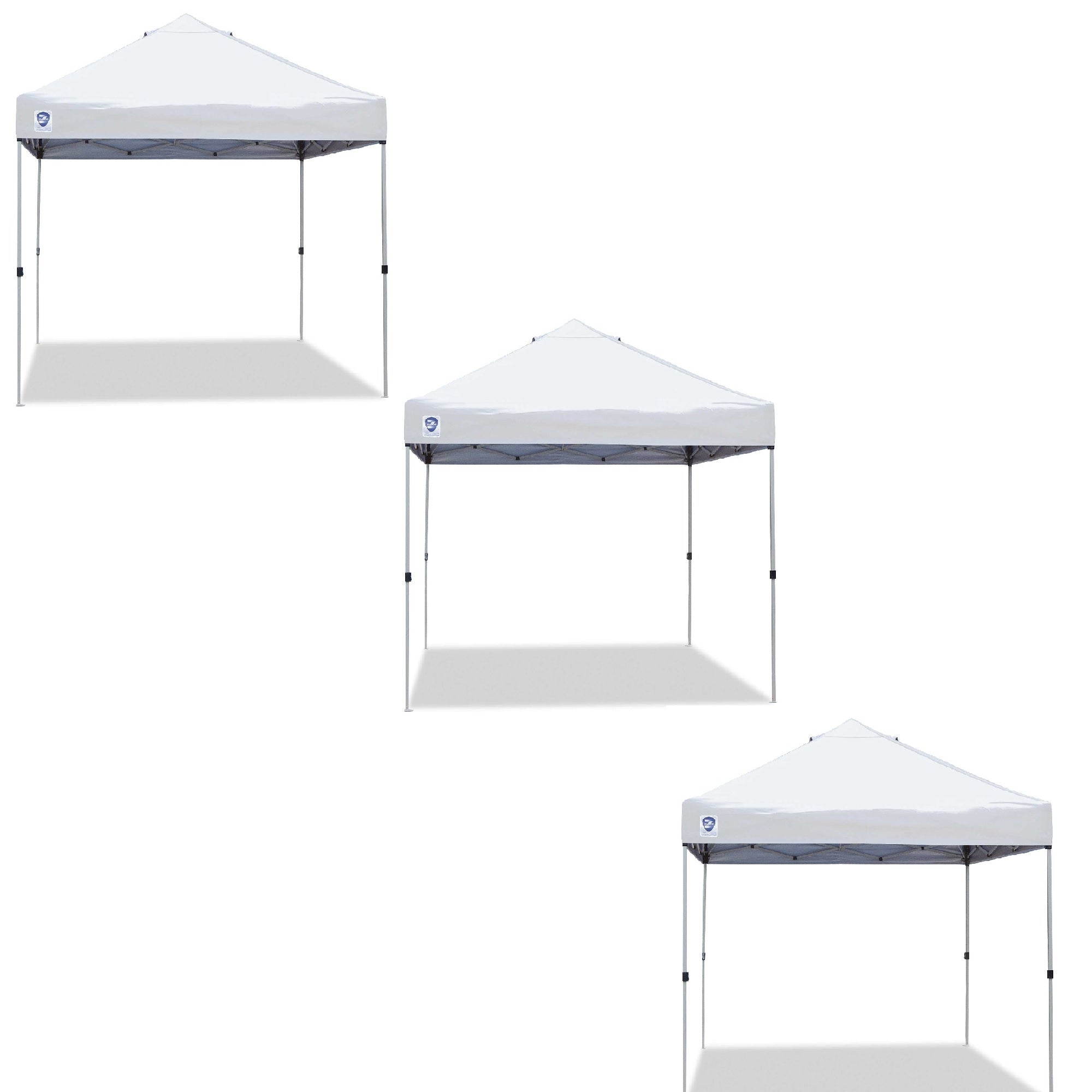 Z-Shade 10' x 10' Straight Leg Portable Instant Shade Tent, White (3 Pack) - VMInnovations