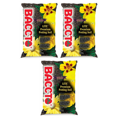 Michigan Peat 1420P Baccto Lite Premium Outdoor Potting Soil, 20 Quart (3 Pack)