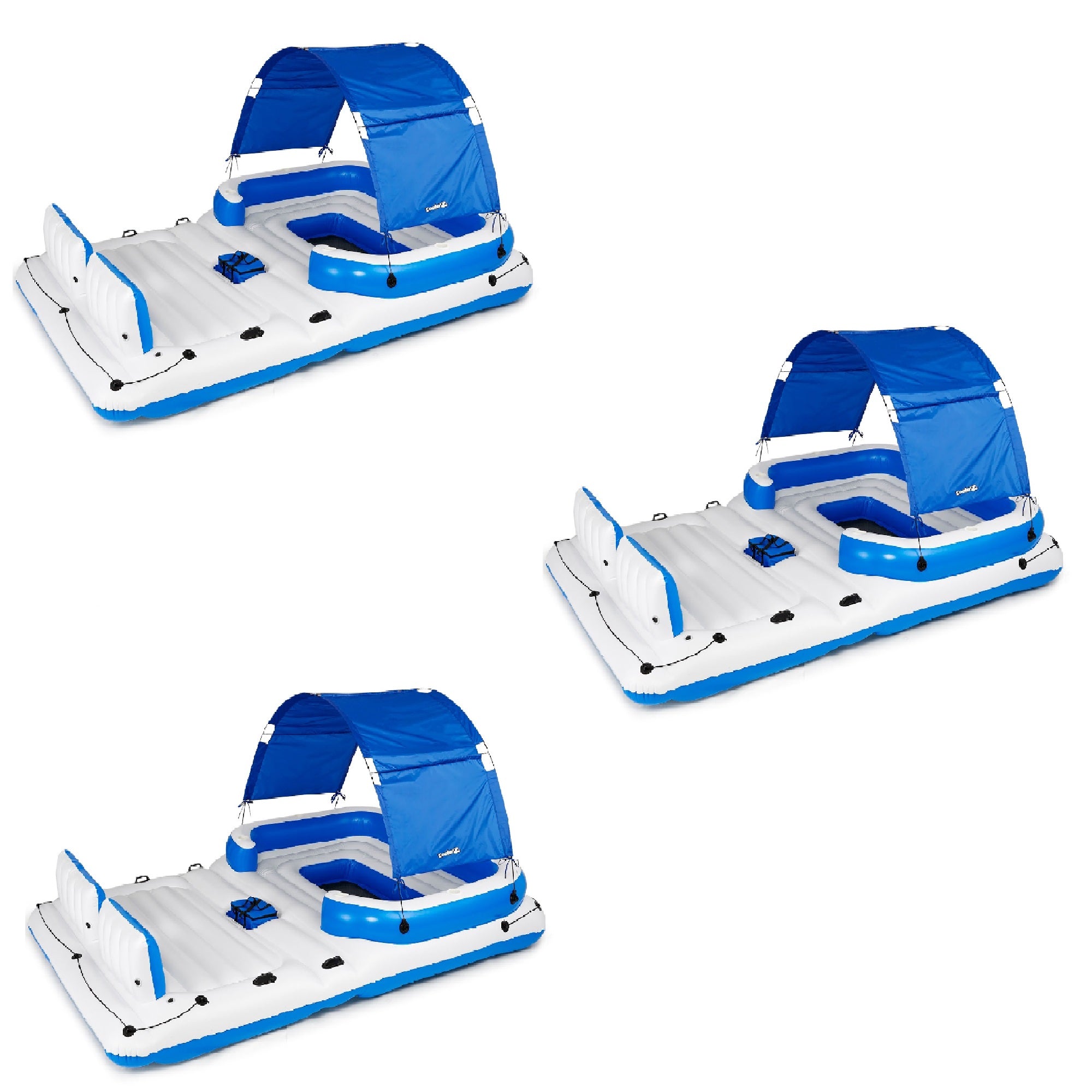 Bestway CoolerZ Tropical Breeze 6 Person Floating Raft Lounge (3 Pack) - VMInnovations