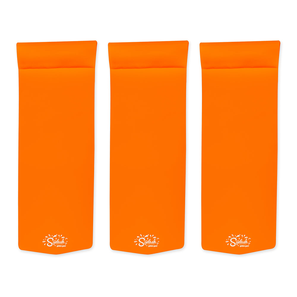 TRC Recreation Splash 70 Inch Foam Raft Lounger Pool Lake Float, Orange (3 Pack)