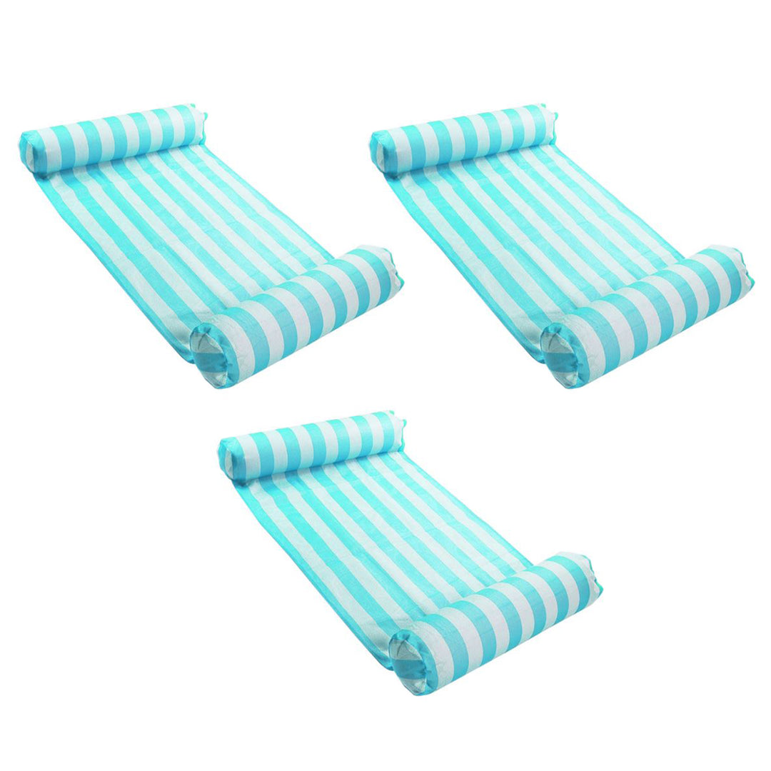 Magic Time International Inflatable Striped Hammock Pool Float, Teal (3 Pack)