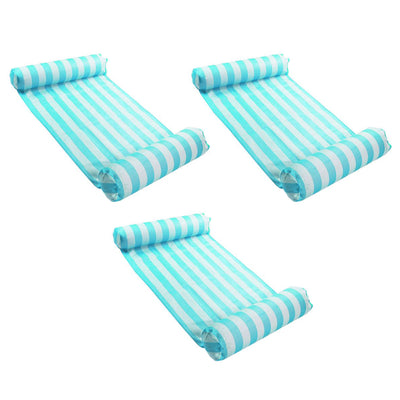 Magic Time International Inflatable Striped Hammock Pool Float, Teal (3 Pack) - VMInnovations