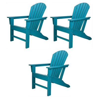 Leisure Classics UV Protected Indoor Outdoor Patio Chair, Turquoise  (3 Pack)