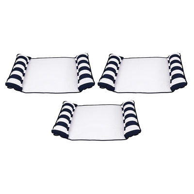 Aqua Leisure 4 in 1 Inflatable Monterey Hammock Pool Float Chair, Navy (3 Pack)