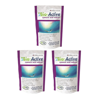 Bio-Active Non Polluting Cyanuric Acid Reducer Powder for Pools, 8 Oz (3 Pack)