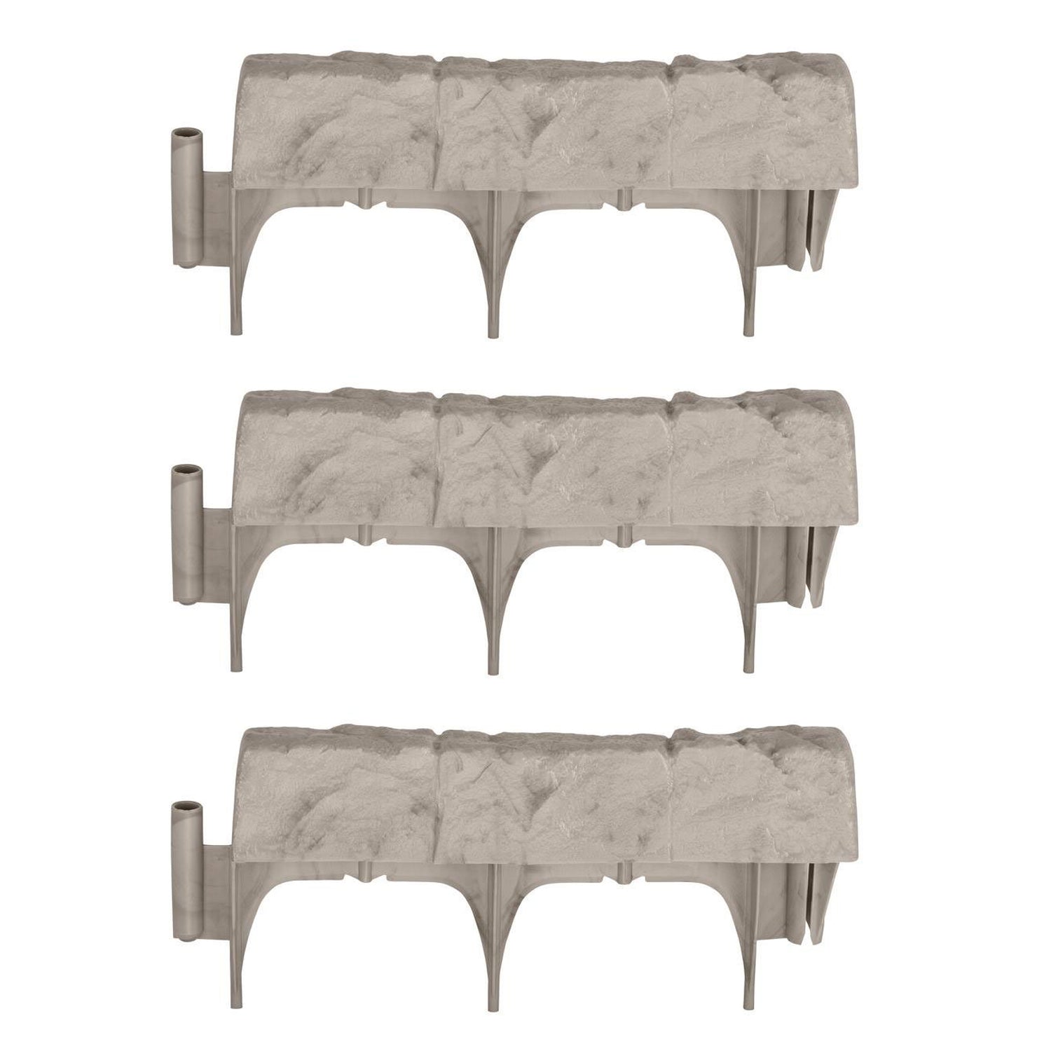 Suncast Landscape Border Decorative Natural Stone Edging, 12" Sections (30 Pack) - VMInnovations