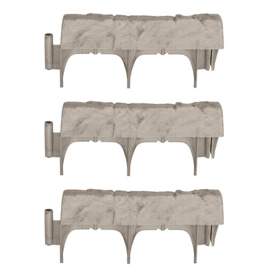 Suncast Landscape Border Decorative Natural Stone Edging, 12" Sections (30 Pack) - VMInnovations