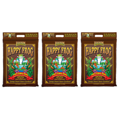FoxFarm Happy Frog Nutrient Rapid Growth Garden Potting Soil, 12 quart (3 Pack)