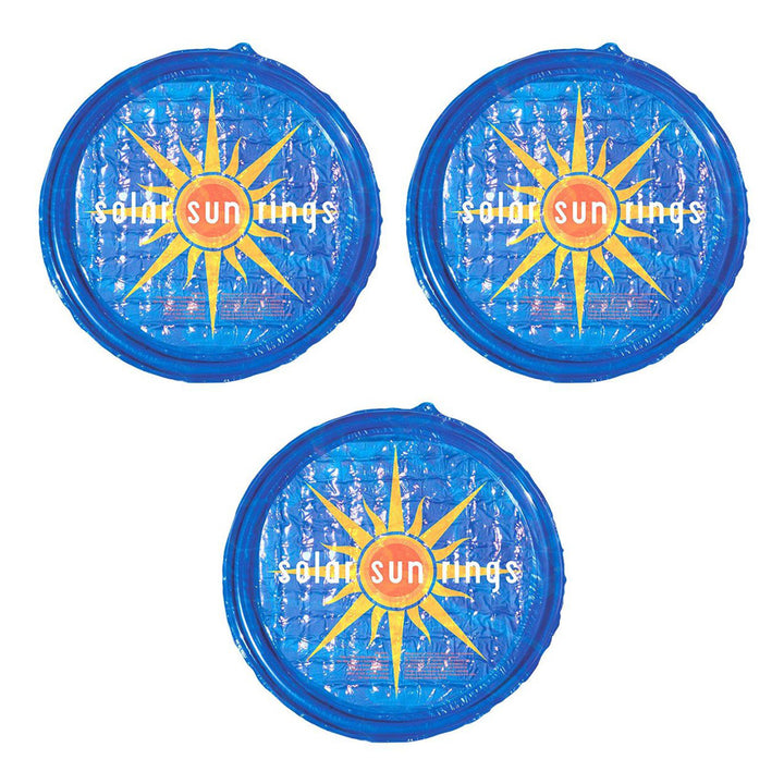 Solar Sun Rings UV Resistant Pool Spa Heater Circular Solar Cover, Blue (3 Pack)