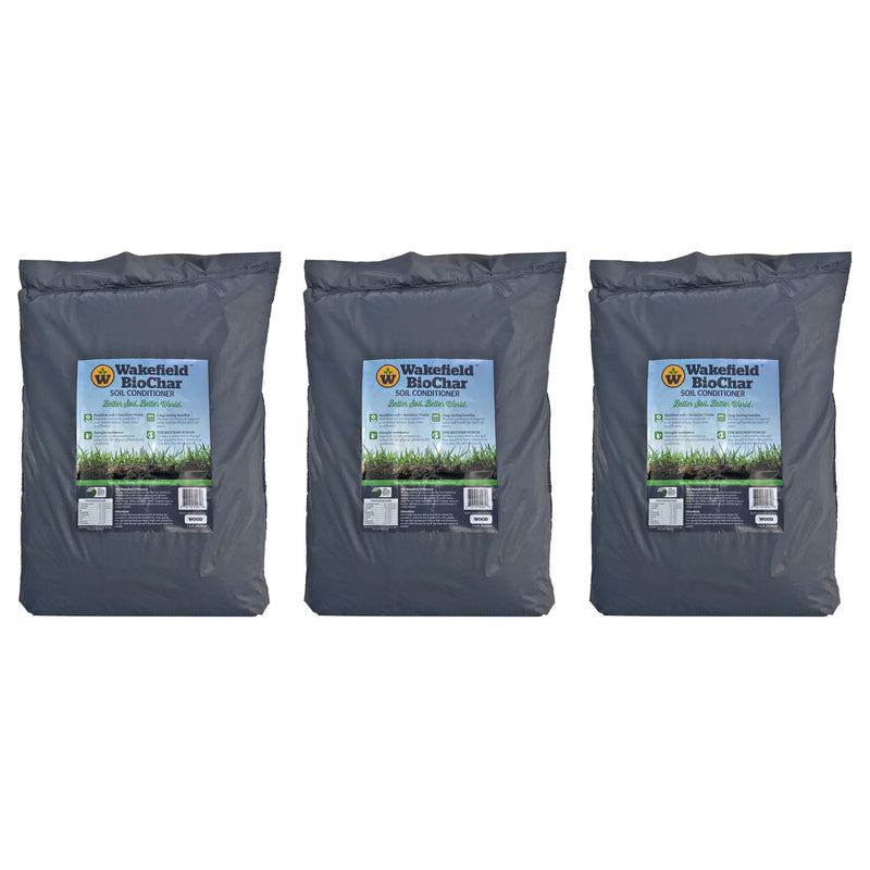 Wakefield 1 Cu Ft Bag Premium Biochar Organic Garden Soil Conditioner (3 Pack) - VMInnovations