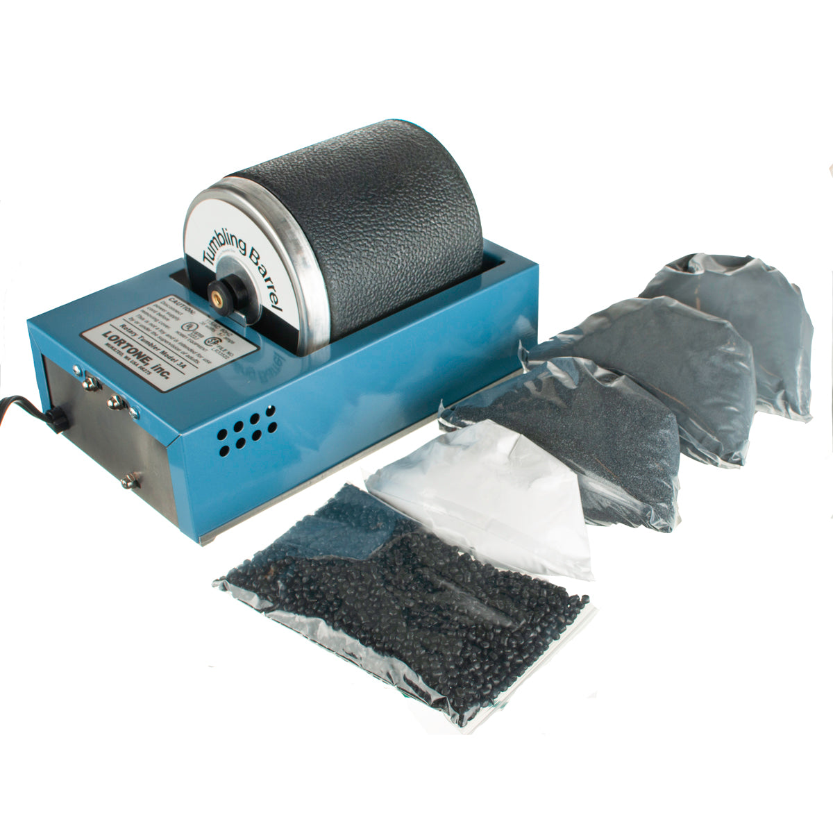 Lortone 3 lb Hobby Rotary Rock Tumbler Polisher, Polish Kit, & Rocks (Open Box)