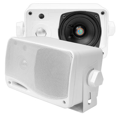 Pyle PLMR24 200W 3 Way Marine Audio Speakers Outdoor Weatherproof Pair (4 Pack) - VMInnovations