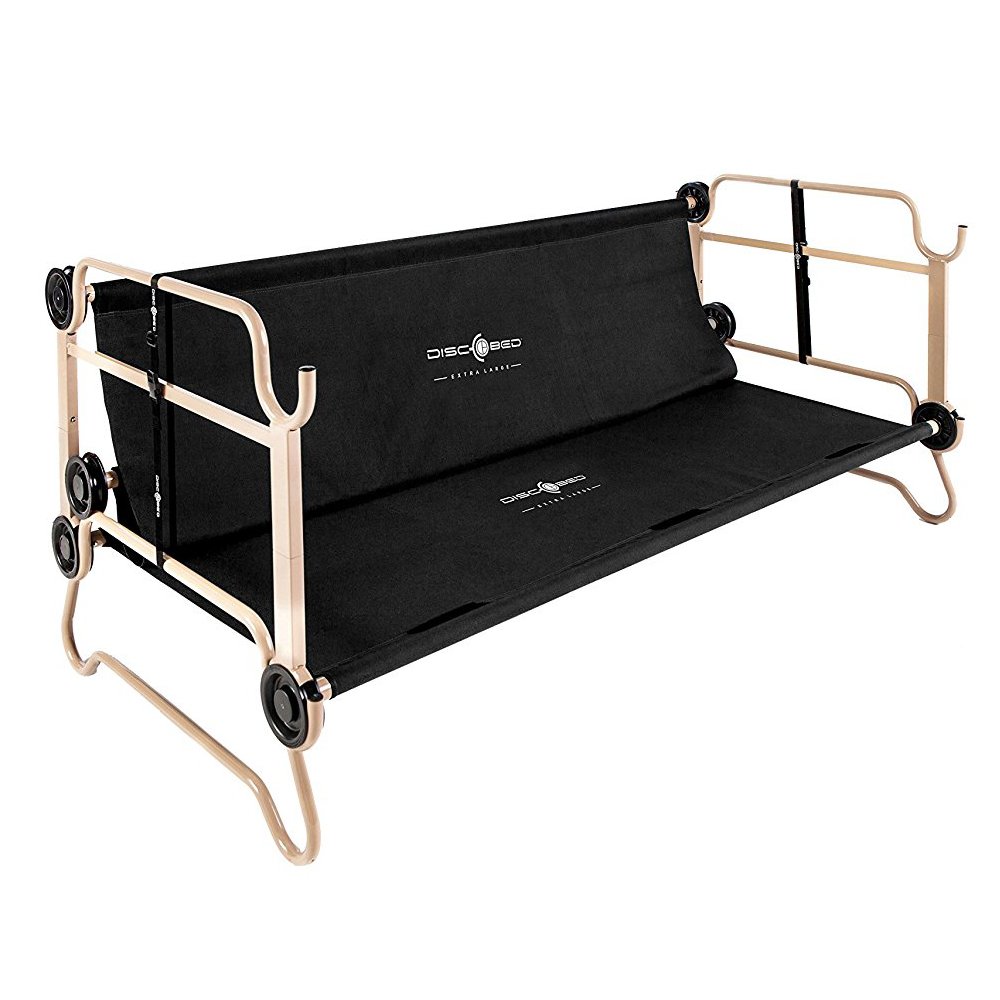 Disc-O-Bed Large Camping Cot w/ Organizers and 7-Inch Steel Leg Extensions
