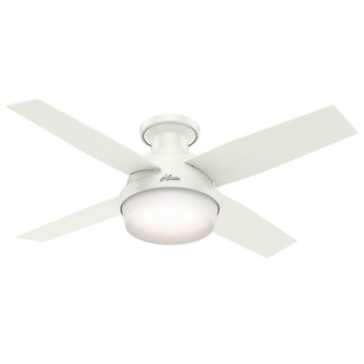 Hunter 44" Dempsey Low Profile Ceiling Fan with Light & Remote, White (2 Pack)