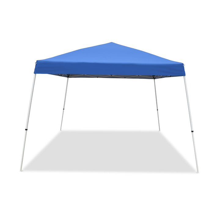 Caravan Canopy Pop-Up Tent V 12 x 12 ft Slanted Leg Instant Shade, Blue (4 Pack)