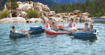 Intex Marina Breeze Island Raft w/ Built-In Cooler & 12 Volt Electric Air Pump - VMInnovations