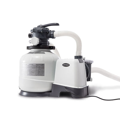Intex Pool Sand Filter Pump with Pool Vacuum and Wall Mount Pool Surface Skimmer