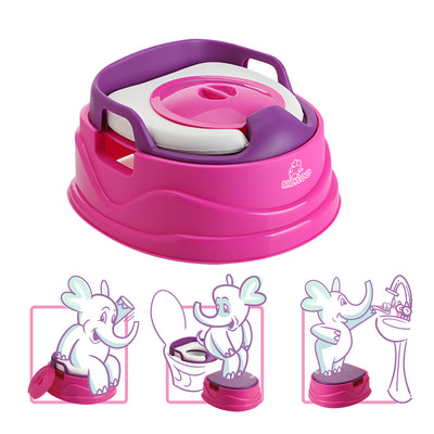 Babyloo 3 In 1 Bambino Booster Potty Trainer, 6 Months and Up, Pink and Purple - VMInnovations