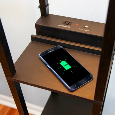 Brightech Maxwell Tower Floor Lamp w/ Shelves & Wireless Charging (For Parts)