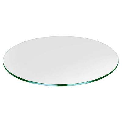 Dulles Glass 23 Inch Round Flat Polish 1/4 Inch Thick Tempered Glass Table Top