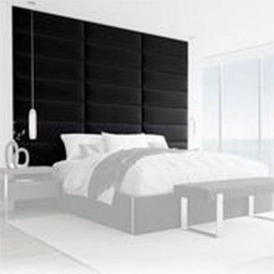 Vant 39 x 46 Inch Floating Upholstered Décor Wall Panels, Velvet Black (4 Pack)