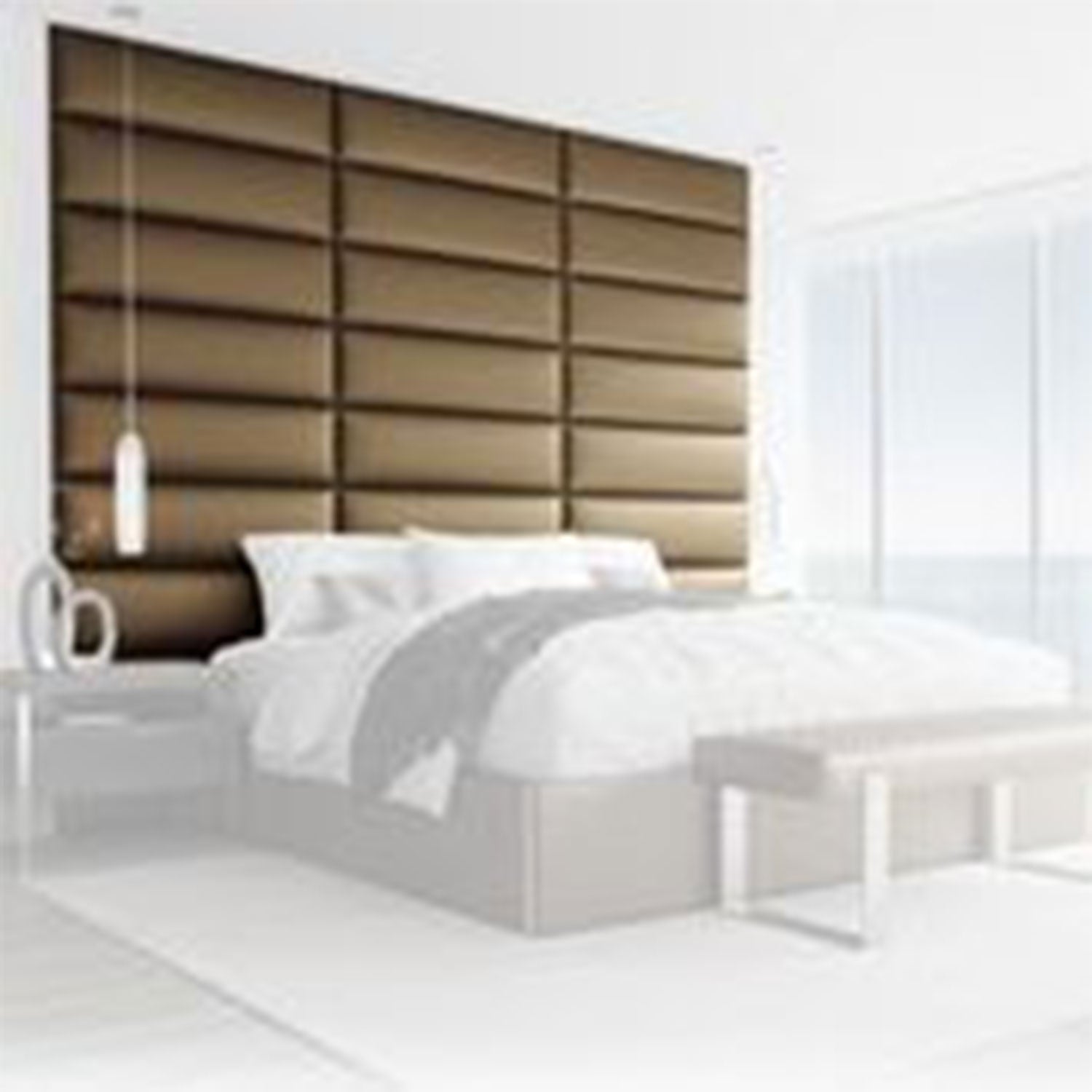 Vant 39 x 46 Inch Floating Upholstered Décor Wall Panels, Metallic Gold (4 Pack)