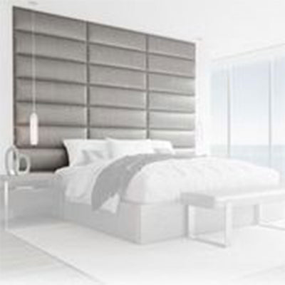 Vant 39 x 46" Floating Upholstered Décor Wall Panels, Metallic Silver (4 Pack)