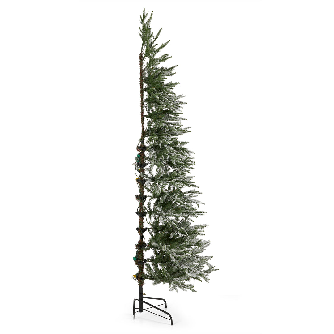 Snowy Montgomery 7 Ft Prelit Flocked Corner Christmas Tree (Used) - VMInnovations