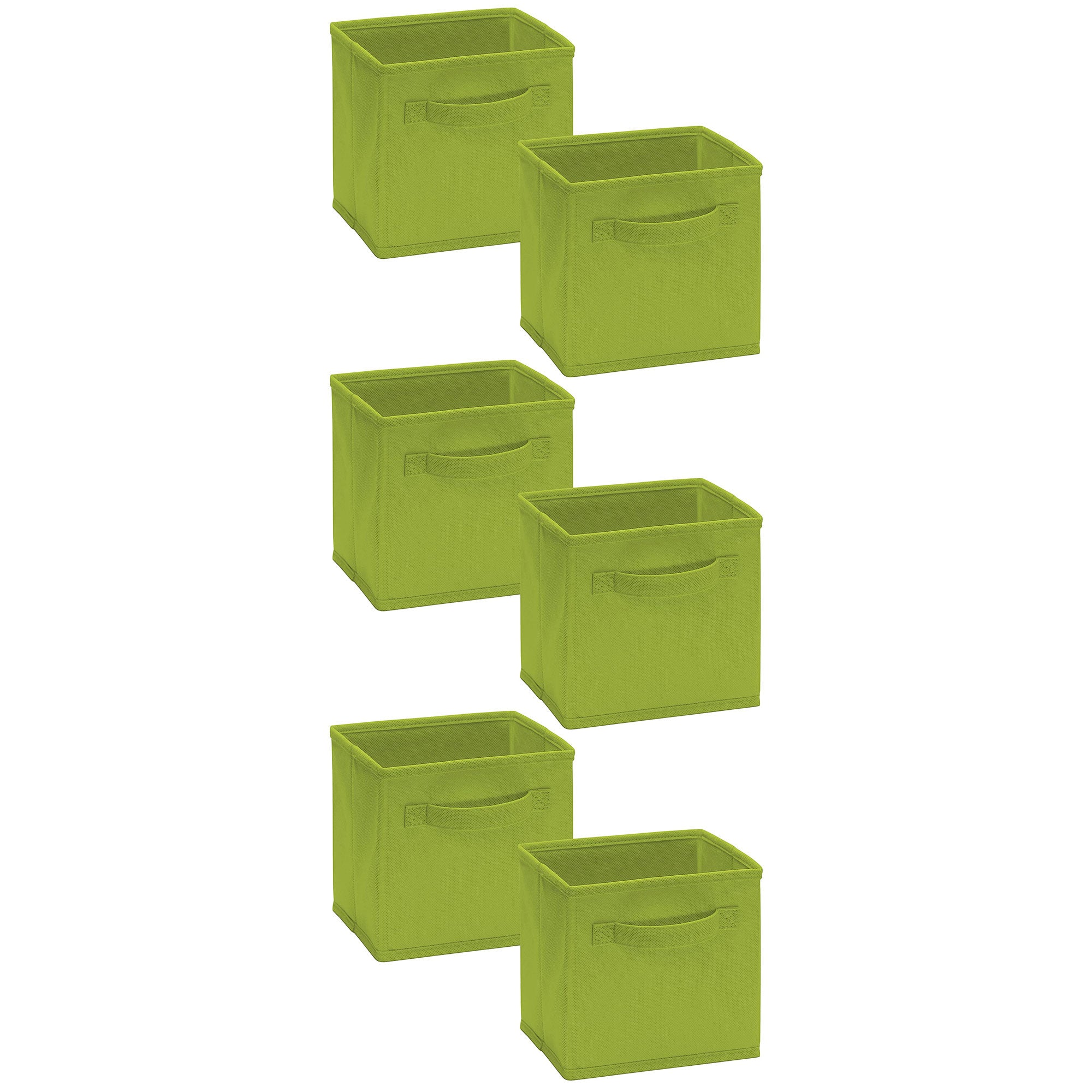 ClosetMaid Mini Collapsible Fabric Storage Cube w/ Handle, Spring Green (6 Pack)