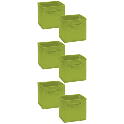 ClosetMaid Mini Collapsible Fabric Storage Cube w/ Handle, Spring Green (6 Pack)