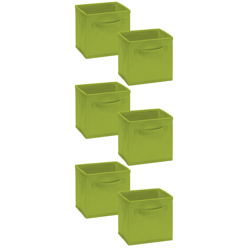 ClosetMaid Mini Collapsible Fabric Storage Cube w/ Handle, Spring Green (6 Pack)