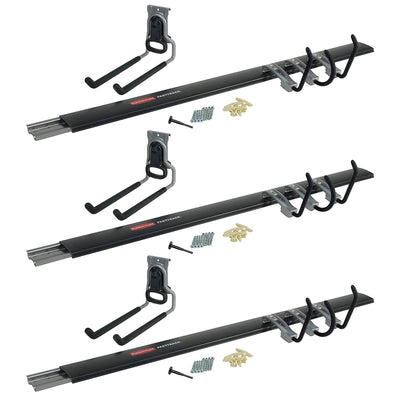 Rubbermaid FastTrack Garage 5 Piece Rail and Hook Kit Storage System (3 Pack) - VMInnovations