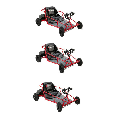 Razor Dune Buggy 25143511 Electric Powered Runner Kids Car Go Cart, Red (3 Pack)