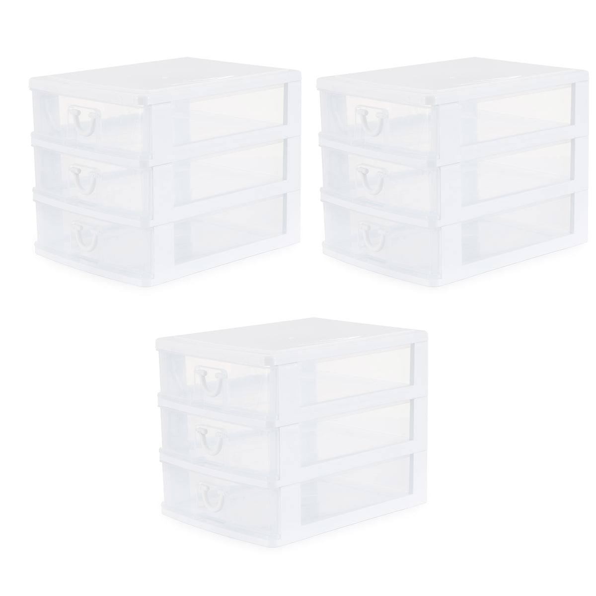 Gracious Living Deluxe 3 Drawer Storage Desktop & Countertop Organizer (3 Pack)