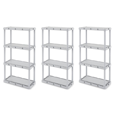 Gracious Living Knect-A-Shelf 4 Tier Light Duty Storage Shelving System (3 Pack)