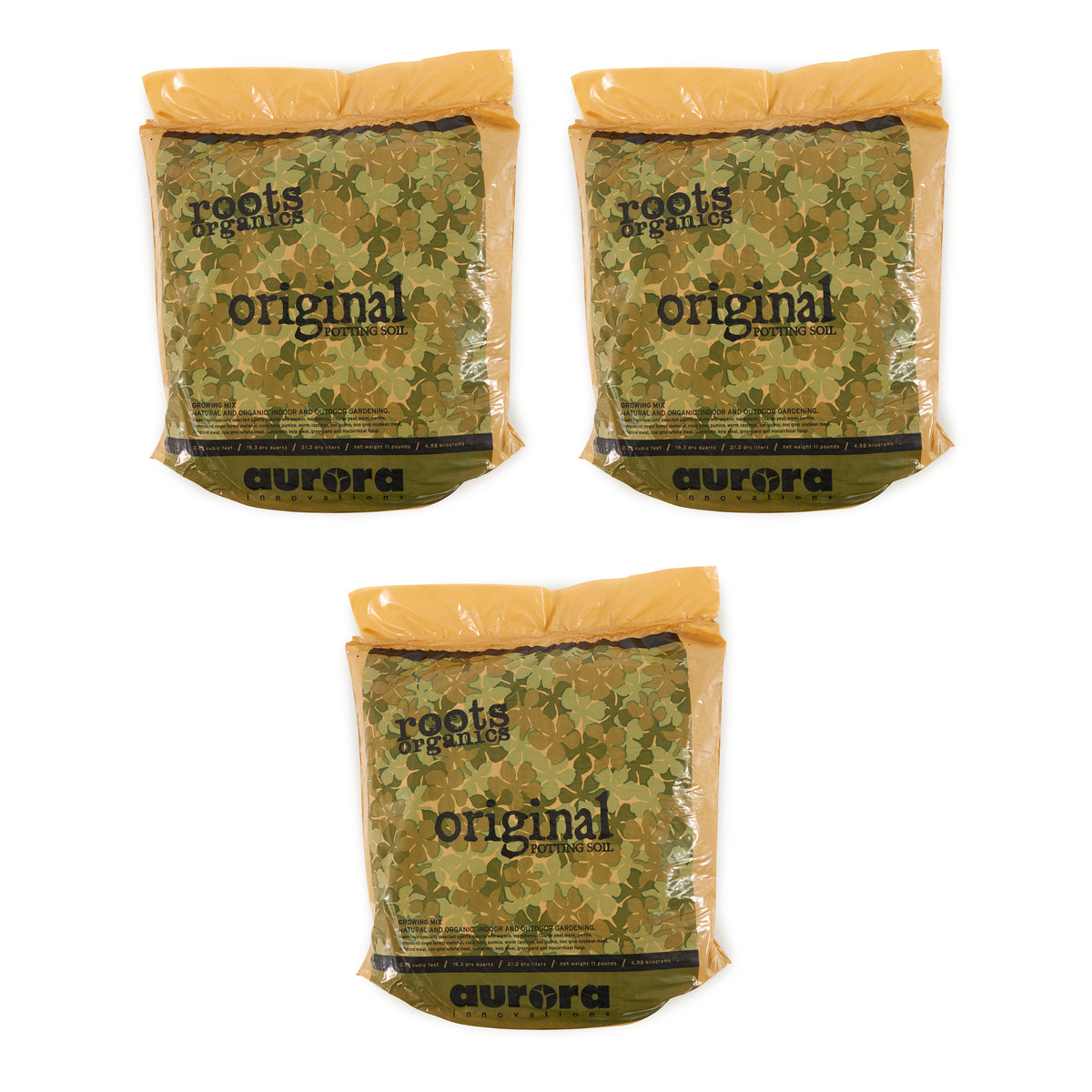 Roots Organics ROD75 Hydroponic Gardening Fiber Potting Soil .75 Cu Ft (3 Pack) - VMInnovations
