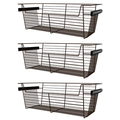 Rev-A-Shelf Sidelines CBSL-301410BZ-3 30" Bronze Pullout Closet Basket (3 Pack)